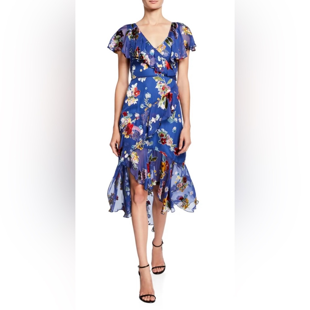 Alice + Olivia Electra Asymmetric Ruffle High-Low Dress